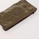 FENDI Zucchino Canvas Shoulder Bag Coated Canvas 3 Set Beige Brown Auth ti3891-12