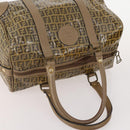 FENDI Zucchino Canvas Shoulder Bag Coated Canvas 3 Set Beige Brown Auth ti3891-5