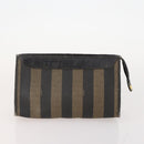 FENDI Pecan Canvas Hand Bag Nylon PVC 4 Set Brown Black Auth ti3892-14