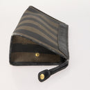 FENDI Pecan Canvas Hand Bag Nylon PVC 4 Set Brown Black Auth ti3892-16