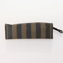 FENDI Pecan Canvas Hand Bag Nylon PVC 4 Set Brown Black Auth ti3892-18