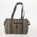 FENDI Pecan Canvas Hand Bag Nylon PVC 4 Set Brown Black Auth ti3892-2