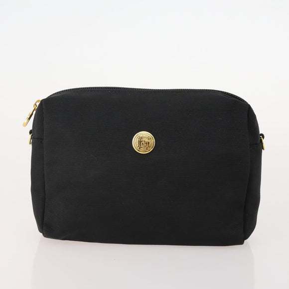 FENDI Pecan Canvas Hand Bag Nylon PVC 4 Set Brown Black Auth ti3892