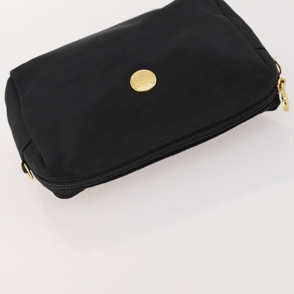FENDI Pecan Canvas Hand Bag Nylon PVC 4 Set Brown Black Auth ti3892