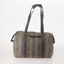 FENDI Pecan Canvas Hand Bag Nylon PVC 4 Set Brown Black Auth ti3892-3