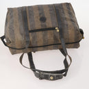 FENDI Pecan Canvas Hand Bag Nylon PVC 4 Set Brown Black Auth ti3892-5