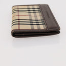 BURBERRY Nova Check Pouch Canvas Leather 3 Set Beige Black Auth ti3893-11