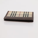 BURBERRY Nova Check Pouch Canvas Leather 3 Set Beige Black Auth ti3893-13