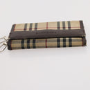 BURBERRY Nova Check Pouch Canvas Leather 3 Set Beige Black Auth ti3893-19