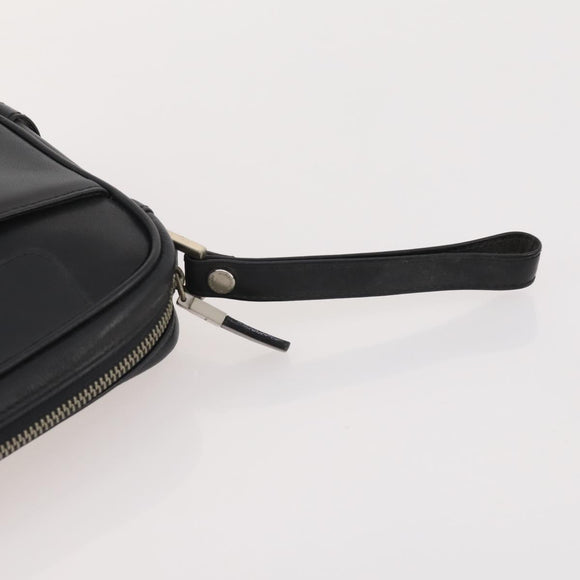 BURBERRY Nova Check Pouch Canvas Leather 3 Set Beige Black Auth ti3893