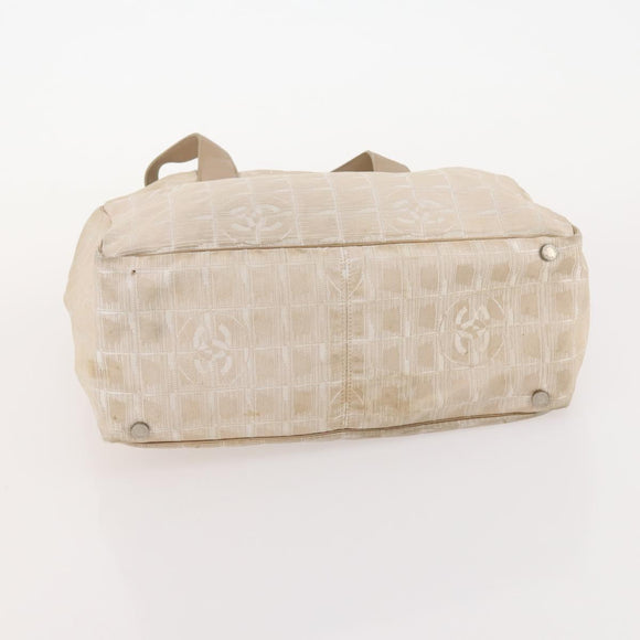 CHANEL Neue Travel Line Tragetasche Nylon 2er Set Beige CC Auth ti3894