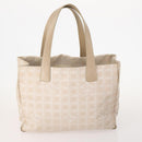 CHANEL New Travel Line Tote Bag Nylon 2 Set Beige CC Auth ti3894-2