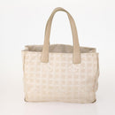 CHANEL New Travel Line Tote Bag Nylon 2 Set Beige CC Auth ti3894-3