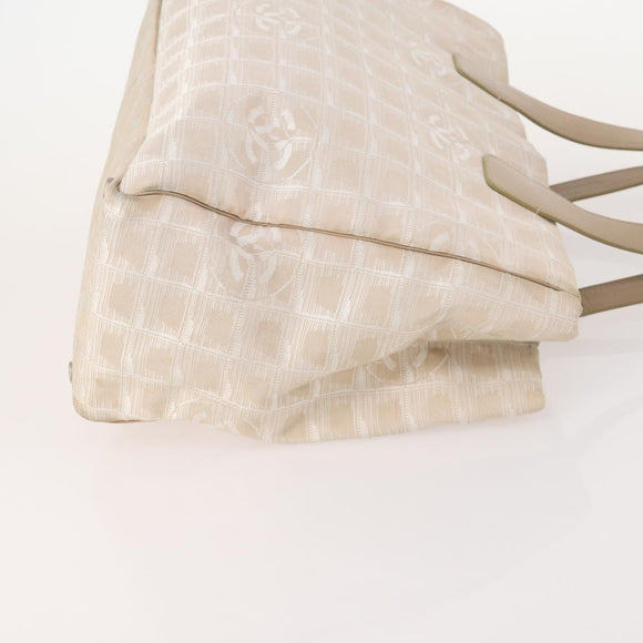 CHANEL Neue Travel Line Tragetasche Nylon 2er Set Beige CC Auth ti3894