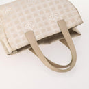 CHANEL New Travel Line Tote Bag Nylon 2 Set Beige CC Auth ti3894-5