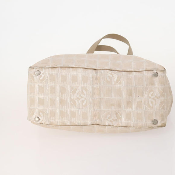 CHANEL Neue Travel Line Tragetasche Nylon 2er Set Beige CC Auth ti3894