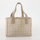 CHANEL New Travel Line Tote Bag Nylon 2 Set Beige CC Auth ti3895-11