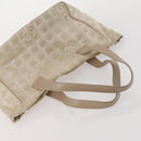 CHANEL New Travel Line Tote Bag Nylon 2 Set Beige CC Auth ti3895-13