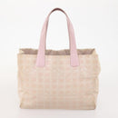 CHANEL New Travel Line Tote Bag Nylon 2 Set Pink Beige CC Auth ti3896-11