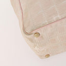 CHANEL New Travel Line Tote Bag Nylon 2 Set Pink Beige CC Auth ti3896-16