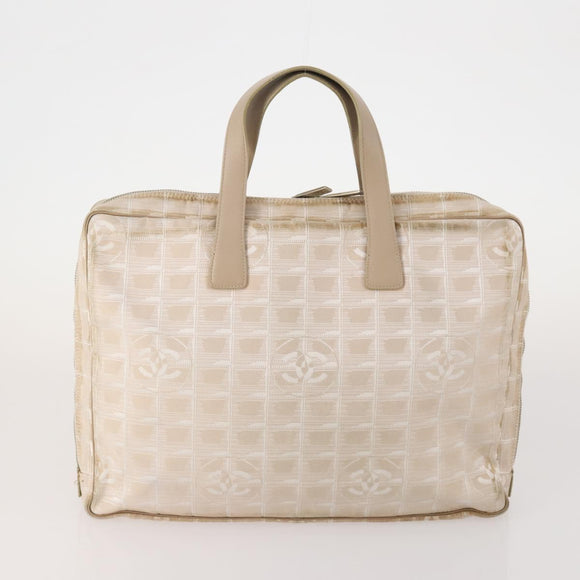 CHANEL New Travel Line Tote Bag Nylon 2 Set Pink Beige CC Auth ti3896