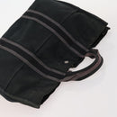 HERMES Tote Bag Canvas 4 Set Gray Black Auth ti3899-11