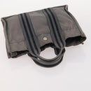HERMES Tote Bag Canvas 4 Set Gray Black Auth ti3899-17