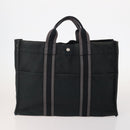 HERMES Tote Bag Canvas 4 Set Gray Black Auth ti3899-2