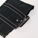 HERMES Tote Bag Canvas 4 Set Gray Black Auth ti3899-5