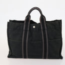 HERMES Tote Bag Canvas 4 Set Gray Black Auth ti3899-9