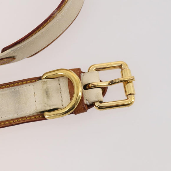 LOUIS VUITTON Belt Canvas Leather 2 Set Pink Beige LV Auth ti3901