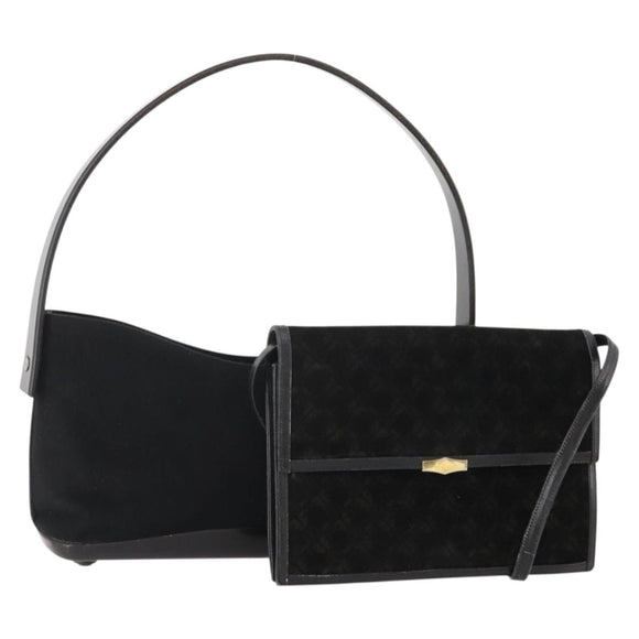 Salvatore Ferragamo Shoulder Bag Suede 2 Set Black Auth ti3904