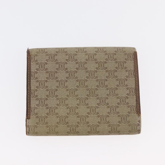 CELINE Macadam Canvas Wallet PVC 2 Set Brown Beige Auth ti3905