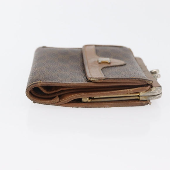 CELINE Macadam Canvas Wallet PVC 2 Set Brown Beige Auth ti3905