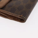CELINE Macadam Canvas Wallet PVC 2 Set Brown Beige Auth ti3905-7