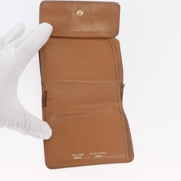 CELINE Macadam Canvas Wallet PVC 2 Set Brown Beige Auth ti3905