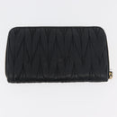 Miu Miu Matelasse Wallet Leather 2 Set Black Pink Auth ti3907-10