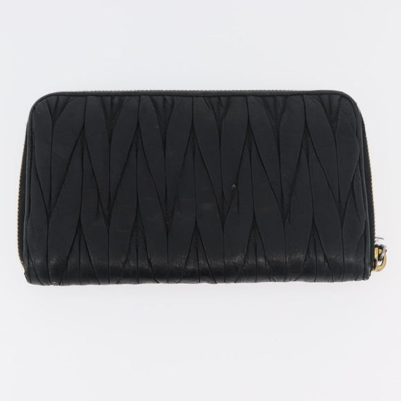 Miu Miu Matelasse Wallet Leather 2 Set Black Pink Auth ti3907