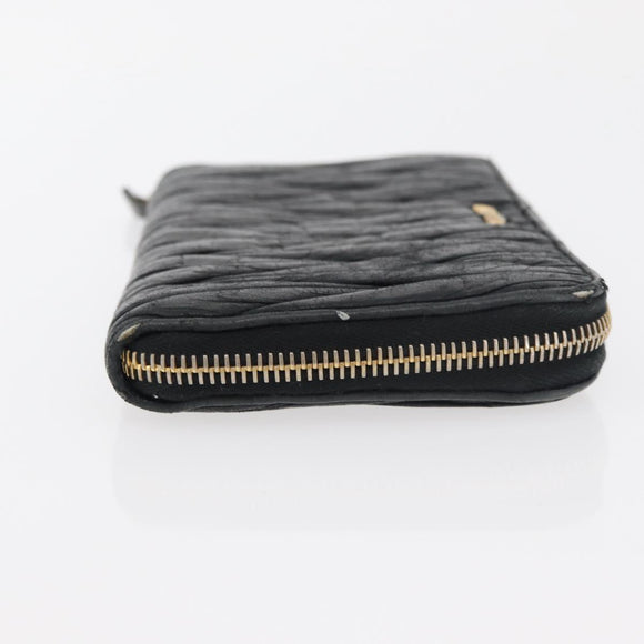 Miu Miu Matelasse Wallet Leather 2 Set Black Pink Auth ti3907