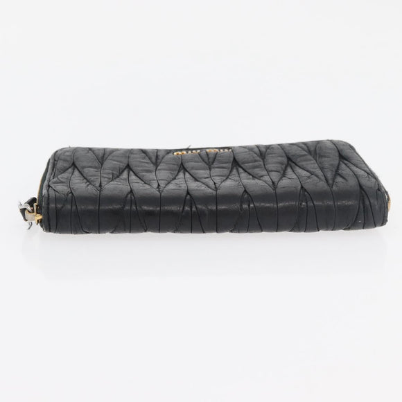 Miu Miu Matelasse Wallet Leather 2 Set Black Pink Auth ti3907