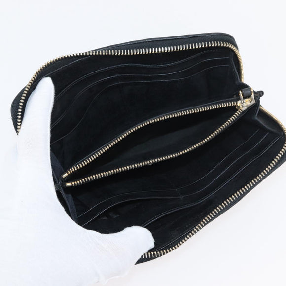 Miu Miu Matelasse Wallet Leather 2 Set Black Pink Auth ti3907