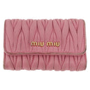 Miu Miu Matelasse Wallet Leather 2 Set Black Pink Auth ti3907-2