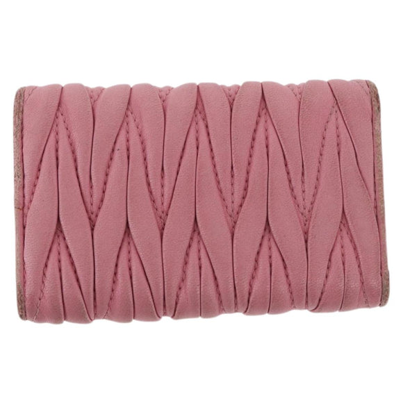 Miu Miu Matelasse Wallet Leather 2 Set Black Pink Auth ti3907