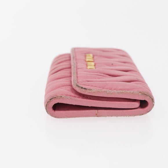 Miu Miu Matelasse Wallet Leather 2 Set Black Pink Auth ti3907