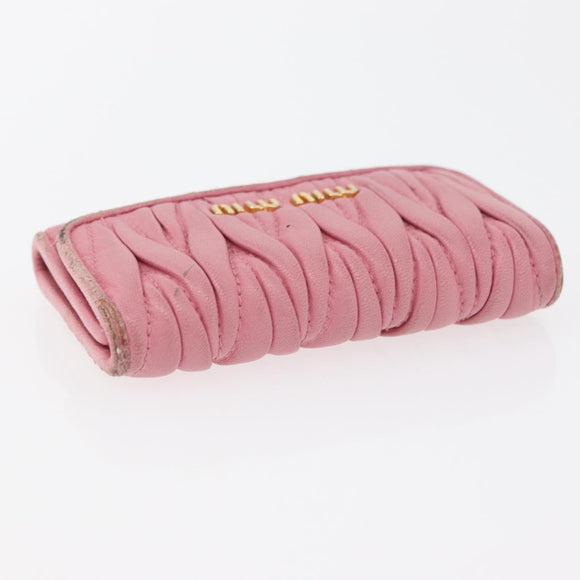 Miu Miu Matelasse Wallet Leather 2 Set Black Pink Auth ti3907
