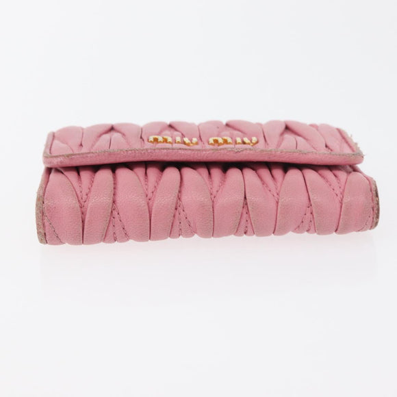 Miu Miu Matelasse Wallet Leather 2 Set Black Pink Auth ti3907