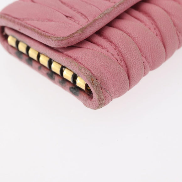Miu Miu Matelasse Wallet Leather 2 Set Black Pink Auth ti3907