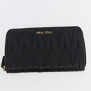 Miu Miu Matelasse Wallet Leather 2 Set Black Pink Auth ti3907-9