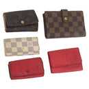 LOUIS VUITTON Monogram Epi Wallet 5 Set Red Damier Azur LV Auth ti3908-1