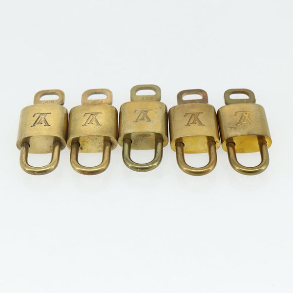 LOUIS VUITTON Padlock 10 Set Padlock metal Gold LV Auth ti3909